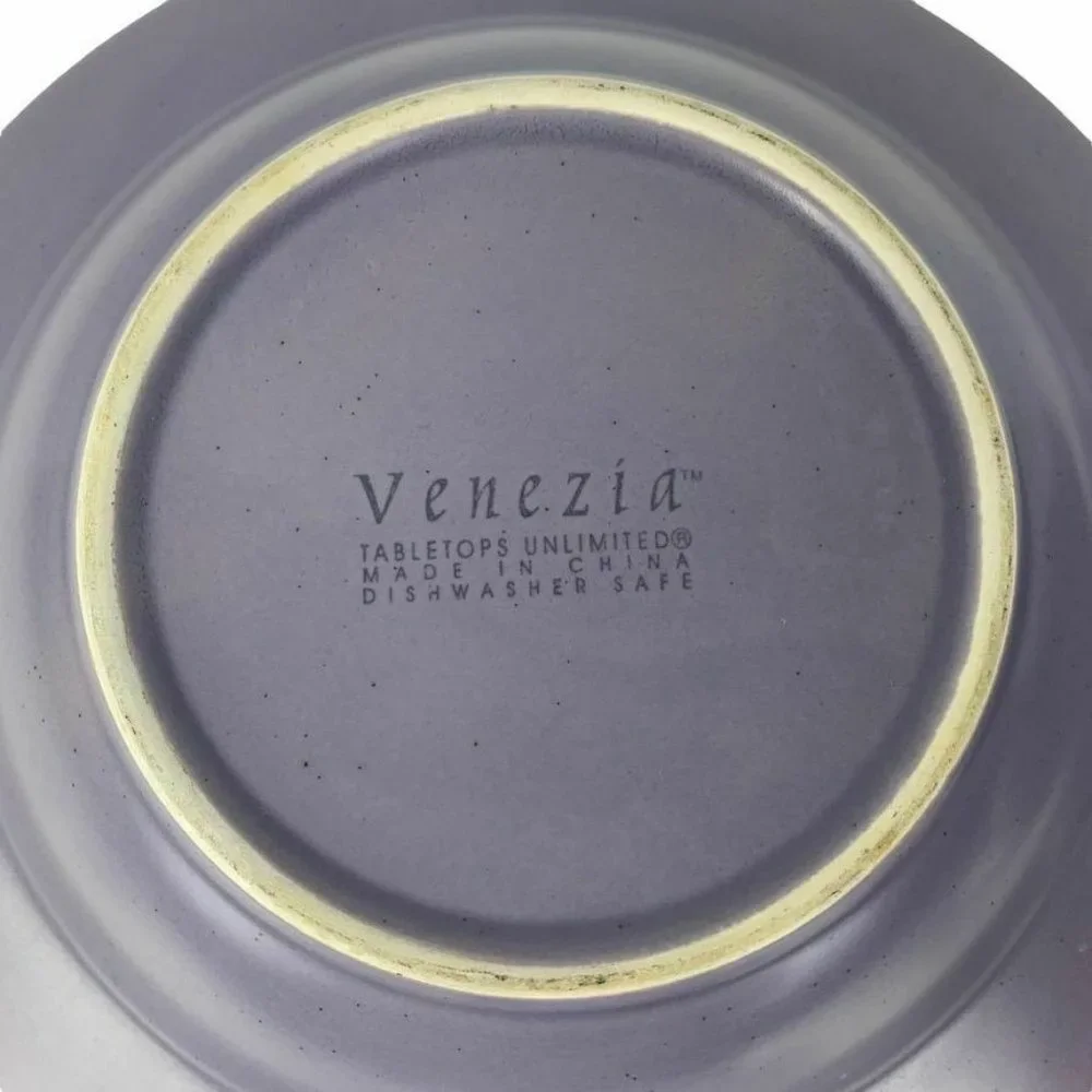 Tabletops Unlimited Venezia Coupe Soup Bowls Set of‎ 2 Speckled Lavender Ribbed
